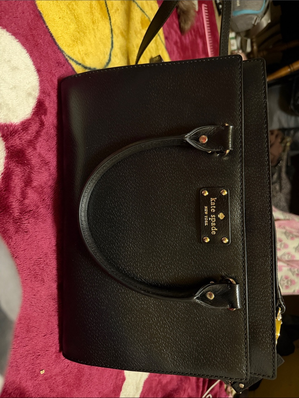 kate spade Black Pebbled Leather Satchel
